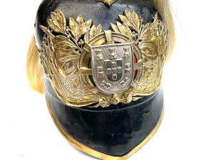 Superb helmet has officers name written inside, missing chin strap and side clip otherwise a wonderful helmet, ideal display, high ranking officer would have worn this, stands 30 cm high length 18 cm depth being 29 cm, offering free delivery worldwide reference bbs tel: we accept online payments for all our items listed: bank transfer cash on collection or if wishing over the phone using your debit or credit cards, also doing layby payments plan, or email giving your address details & contact number and we shall send you your items invoice to make