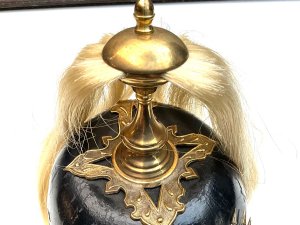 Superb helmet has officers name written inside, missing chin strap and side clip otherwise a wonderful helmet, ideal display, high ranking officer would have worn this, stands 30 cm high length 18 cm depth being 29 cm, offering free delivery worldwide reference bbs tel: we accept online payments for all our items listed: bank transfer cash on collection or if wishing over the phone using your debit or credit cards, also doing layby payments plan, or email giving your address details & contact number and we shall send you your items invoice to make