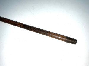 Stunning stick, partridge wood, 18 ct gold plated parts with enamelled top and high tension steel blade, condition of which is very good, late victorian. Firm strong and sturdy, length of 92 cm width across the enamel tops 3.5 cm and sticks diameter from top 1.5 cm tapering down to ferrule 1.4 cm, from the steel tip to the top of the enamel grips 91 cm,