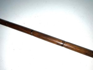 Stunning stick, partridge wood, 18 ct gold plated parts with enamelled top and high tension steel blade, condition of which is very good, late victorian. Firm strong and sturdy, length of 92 cm width across the enamel tops 3.5 cm and sticks diameter from top 1.5 cm tapering down to ferrule 1.4 cm, from the steel tip to the top of the enamel grips 91 cm,