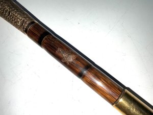 Stunning stick, partridge wood, 18 ct gold plated parts with enamelled top and high tension steel blade, condition of which is very good, late victorian. Firm strong and sturdy, length of 92 cm width across the enamel tops 3.5 cm and sticks diameter from top 1.5 cm tapering down to ferrule 1.4 cm, from the steel tip to the top of the enamel grips 91 cm,