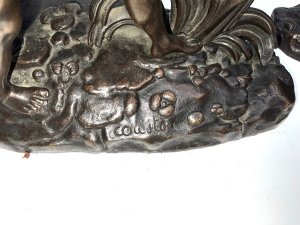 Superb pair, hot cast bronze patina fantastic no damage whatsoever late 19th century standing 38 cm length of 23 cm width being 15 cm, offering free delivery worldwide reference dbgs