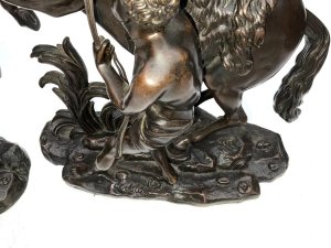 Superb pair, hot cast bronze patina fantastic no damage whatsoever late 19th century standing 38 cm length of 23 cm width being 15 cm, offering free delivery worldwide reference dbgs