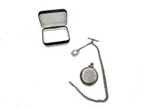 Watch has been cleaned and serviced comes in good working order having swiss eight day mechanical movement, superb silver case dial has slight blemish but still looks great, chain and fob is solid silver too and in very good condition length being 32 cm, offering free delivery worldwide reference drc1 tel: we accept online payments for all our items listed: bank transfer cash on collection personal cheques or if wishing over the phone using your debit or credit cards, also doing layby payments plan, or email giving your address details & contact number and we shall send you your items invoice to make