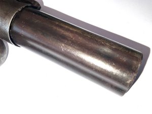 Approximately .32 caliber. Marked at the barrel ribs allen & thurber worcester " "allen & thurber worchester". Hammer marked "allen's patent mechanically sound. Light pitting to the metal components. Actions working as it should, length of 19 cm height 10 cm depth 4 cm, .32 calibre, offering free uk delivery reference dbss. Tel: we accept online payments for all our items listed: bank transfer cash on collection or if wishing over the phone using your debit or credit cards, also doing layby payments plan, or email giving your address details & contact number and we shall send you your items invoice to make