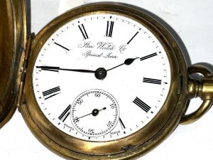 Early 20 th century, all brass cased working man’s watch, comes needing new gas’s recommended a clean and service though in good working order, all brass hard wearing case, dials good too, diameter 55 cm made by star watch co, offering free delivery worldwide, reference abox tel: we accept online payments for all our items listed: bank transfer cash on collection or if wishing over the phone using your debit or credit cards, also doing layby payments plan, or email giving your address details & contact number and we shall send you your items invoice to make