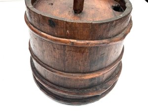 Very early note the wooden cooper hoops, these were used before the advent of steel hoops, overall conditions very good a must for the naval purist's collection, standing 33 cm high the bases diameter being 33 cm,