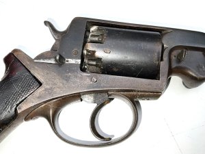 This revolver was used extensively during the late victorian period, was never a display item, the grips are showing much wear as is the revolver, the actions as it should be cocks and fires also with trigger action too, has the safety catch that works the lettering along barrel and above triggers well worn and difficult now to decipher. On 20 february 1856, lieutenant frederick e. B. Beaumont of the royal engineers was granted a british patent for improvements to the adams revolver which allowed them to be cocked and fired either by manually cocking the hammer as in single-action revolvers or by just pulling the trigger. Length 11.25 in. (286 mm) calibre .442 in (11.2 mm) (54-bore) comes in the retailers box length of which is 41 cm depth 18 cm heights 8 cm comes with key retailers names james kerr & co london armoury. Offering free uk delivery reference dbss. Tel: we accept online payments for all our items listed: bank transfer cash on collection or if wishing over the phone using your debit or credit cards, also doing layby payments plan, or email giving your address details & contact number and we shall send you your items invoice to make