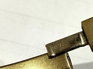 Having the stamp of 375 for 9ct rose gold showing the odd blemish as very old has working safety chain and clasps good too, weight being 8.24 grams outer length of 7cm width outer being 6cm gold bands widths 6mm thickness being 3mm, offering free uk delivery reference drc8 tel: we accept online payments for all our items listed: bank transfer cash on collection or if wishing over the phone using your debit or credit cards, also doing layby payments plan, or email giving your address details & contact number and we shall send you your items invoice to make
