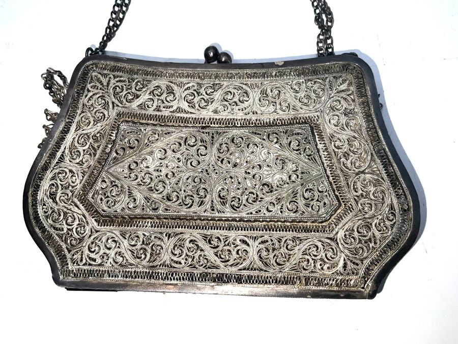 Persian Silver Ladies Purse Victorian