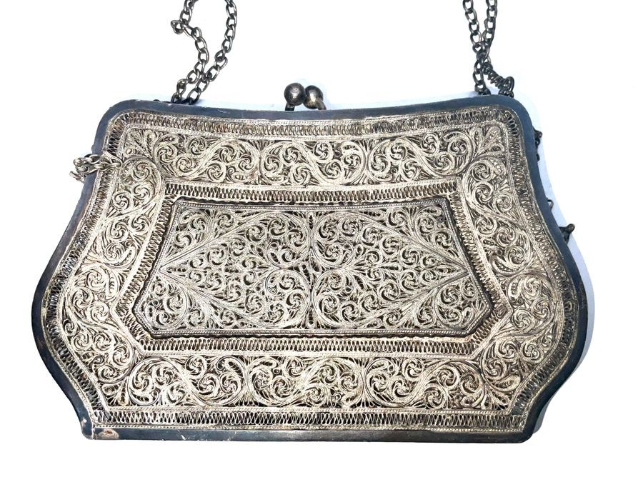 Persian Silver Ladies Purse Victorian