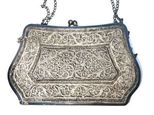 Solid silver filigree designs that are quite stunning, very heavy comes in very good condition sizes being 14 cm in length stands 10 cm high depth being 25 mm and weights 283 grams,