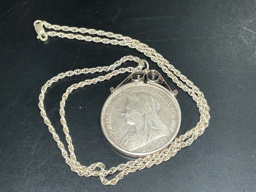 Primary image for Victoria 1899 Silver Crown Neclace