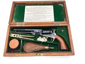 Superb collectors item, six inch barrel date for around 1849 percussion revolver six shot in very good condition nicely cased with all of its accessories, view all pictures all necessary information there, being percussion no licence required, will be a fine addition to one’s collection. Reference dbss tel: we accept online payments for all our items listed: bank transfer cash on collection or if wishing over the phone using your debit or credit cards, also doing layby payments plan, or email giving your address details & contact number and we shall send you your items invoice to make