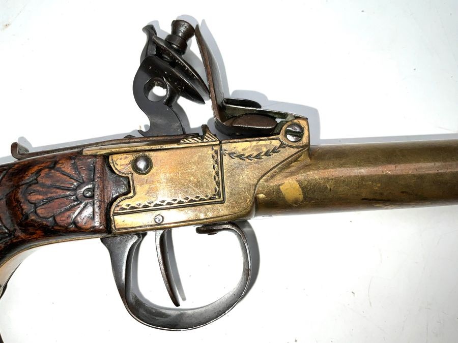 Flintlock Brass Cannon Barrel Overcoat Pistol