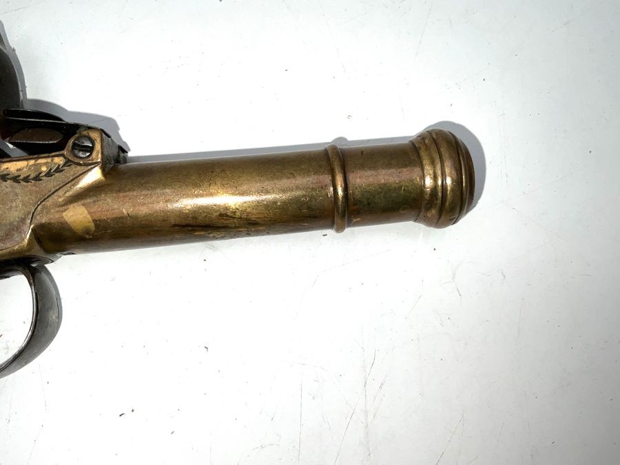 Flintlock Brass Cannon Barrel Overcoat Pistol