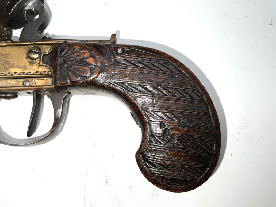 Flintlock Brass Cannon Barrel Overcoat Pistol
