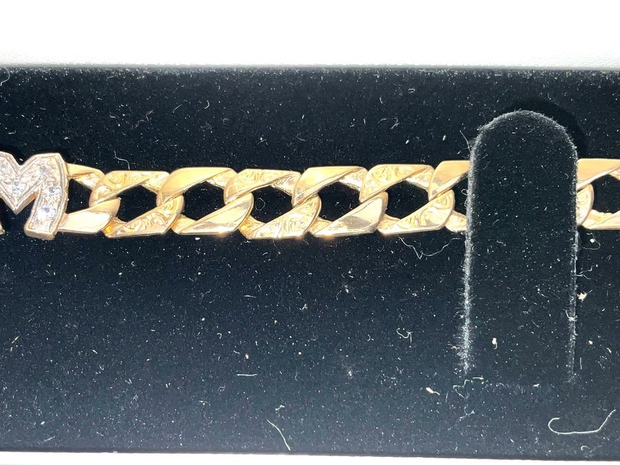 Gold Mum Bracelet With Diamonds.