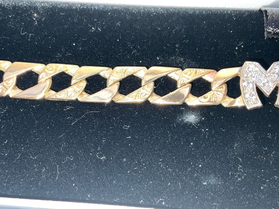 Gold Mum Bracelet With Diamonds.
