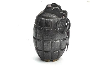 This is an inert, mills bomb number 5 dated for february 1916, in remarkable good clean condition, will make great paperweight for the military man’s desk, stands 10 cm diameter being 6 cm, reference drc8 tel: we accept online payments for all our items listed: bank transfer cash on collection or if wishing over the phone using your debit or credit cards, also doing layby payments plan, or email giving your address details & contact number and we shall send you your items invoice to make