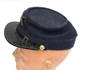 Super old kepi consider civil war 1860's, in fair to good condition having some stamping on sweatband which is showing much wear and slight damage,
