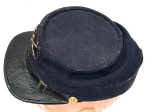 Super old kepi consider civil war 1860's, in fair to good condition having some stamping on sweatband which is showing much wear and slight damage,