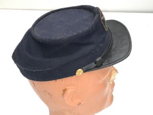 Super old kepi consider civil war 1860's, in fair to good condition having some stamping on sweatband which is showing much wear and slight damage,