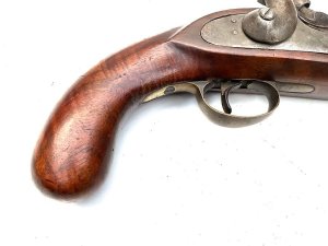 An antique british victorian army percussion pistol circa 1850. Large 18 mm caliber, 8 inch barrel with british proof marks. Length 38cm height 15 cm depth 6 cm. In very good condition. Offering free uk delivery, reference dbss. Tel: we accept online payments for all our items listed: bank transfer cash on collection or if wishing over the phone using your debit or credit cards, also doing layby payments plan, or email giving your address details & contact number and we shall send you your items invoice to make