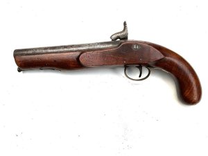 An antique british victorian army percussion pistol circa 1850. Large 18 mm caliber, 8 inch barrel with british proof marks. Length 38cm height 15 cm depth 6 cm. In very good condition. Offering free uk delivery, reference dbss. Tel: we accept online payments for all our items listed: bank transfer cash on collection or if wishing over the phone using your debit or credit cards, also doing layby payments plan, or email giving your address details & contact number and we shall send you your items invoice to make