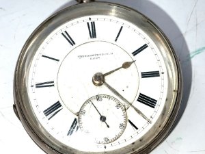 Superb watch and chain both in excellent condition and watch is in perfect working order, comes with key too, watches diameter is 56 mm, post worldwide ask for quote, reference drc9.
