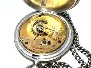 Superb watch and chain both in excellent condition and watch is in perfect working order, comes with key too, watches diameter is 56 mm, post worldwide ask for quote, reference drc9.