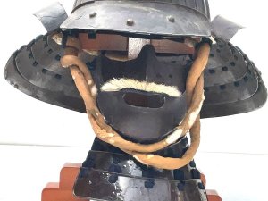 A koboshi kabuto and mempo [face mask] | the helmet from edo period, 17th century overall condition is good, will ship worldwide ask for your delivery quote, reference dgs