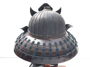 A koboshi kabuto and mempo [face mask] | the helmet from edo period, 17th century overall condition is good, will ship worldwide ask for your delivery quote, reference dgs