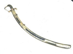 British light sabre of the late 18th century, this sword was presented to a british officer  the inscription's on the hilt of the scabbard states capt a morris to lt l r gibbs 1799, overall conditions quite good blades a little tarnish but will clean up great, length of 90 cm height 14 cm depth 3 cm,