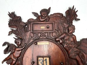 French revolution era says in latin peace & harmony laughable as dates shows the times of the terror the work has some blemishes but the moving sections day date and months still working, remarkable no worm signs at all, the woods very firm the patinas wonderful mellowed, the sizes are height 50 cm width 40 cm depth 4 cm reference bbc3 tel: we accept online payments for all our items listed: bank transfer cash on collection or if wishing over the phone using your debit or credit cards, also doing layby payments plan, or email giving your address details & contact number and we shall send you your items invoice to make
