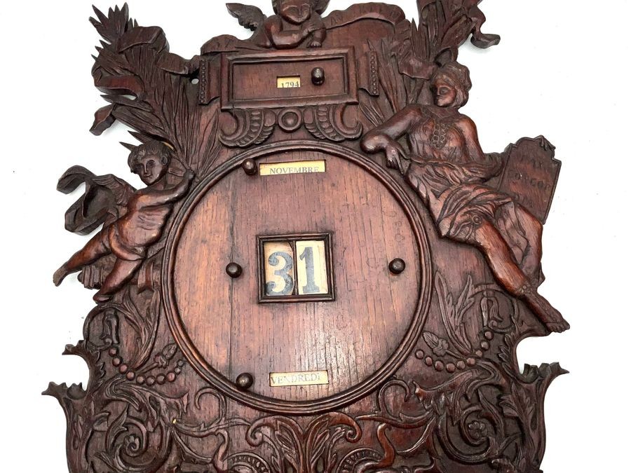 Calendar Oak Carved 18th Century