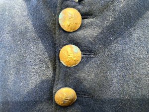 Super old genuine union officers long coat from the era of 1860s condition is quite good no moth attacks visible a little faded in places some stitching needs addressing size 34-36 chest ideal for a genuine display item see my other items that come with this coat, reference dgs tel: we accept online payments for all our items listed: bank transfer cash on collection or if wishing over the phone using your debit or credit cards, also doing layby payments plan, or email giving your address details & contact number and we shall send you your items invoice to make