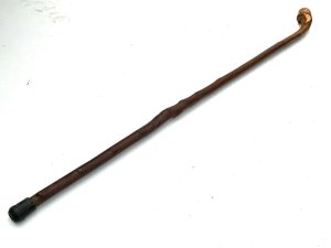 Plain and simple comes this late 19th century country mans type stick, from the ash tree quite strong and sturdy, has wonderful club root grip end, length in total of 95 cm across the grips diameter being 5 cm the sticks diameter from sticks grips 3 cm tapering down to ferule 2 cm from steel tip to top of grips 88 cm, offering free uk delivery reference, kl11. Tel: we accept online payments for all our items listed: bank transfer cash on collection or if wishing over the phone using your debit or credit cards, also doing layby payments plan, or email giving your address details & contact number and we shall send you your items invoice to make