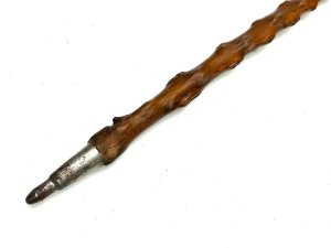 Very strong sturdy stick, all fittings excellent, fittings very firm, woods of british hardwood thorn tree, overall length of 94 cm across the crooks handles is 16 cm sticks diameter from handle 3 cm tapering down to ferrule 2 cm, from steel tip to top of handle 84 cm, ask for your delivery quote, reference ak8 tel: we accept online payments for all our items listed: bank transfer cash on collection or if wishing over the phone using your debit or credit cards, also doing layby payments plan, or email giving your address details & contact number and we shall send you your items invoice to make