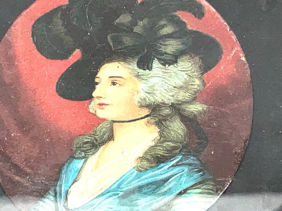 Miniature Painting Of Man & Wife Georgian Officer