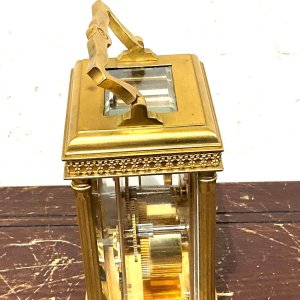 Superb movement in excellent condition and working order the case is exceptional too, nice filigree with gold gilt keeps excellent time comes with key, standing 14 cm to folded handle length 8 cm depth being 6 cm, offering free delivery worldwide reference cd. Tel: we accept online payments for all our items listed: bank transfer cash on collection or if wishing over the phone using your debit or credit cards, also doing layby payments plan, or email giving your address details & contact number and we shall send you your items invoice to make