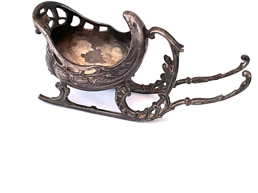 Primary image for Victorian Salt Cellarette In The Shape Off A Sleigh