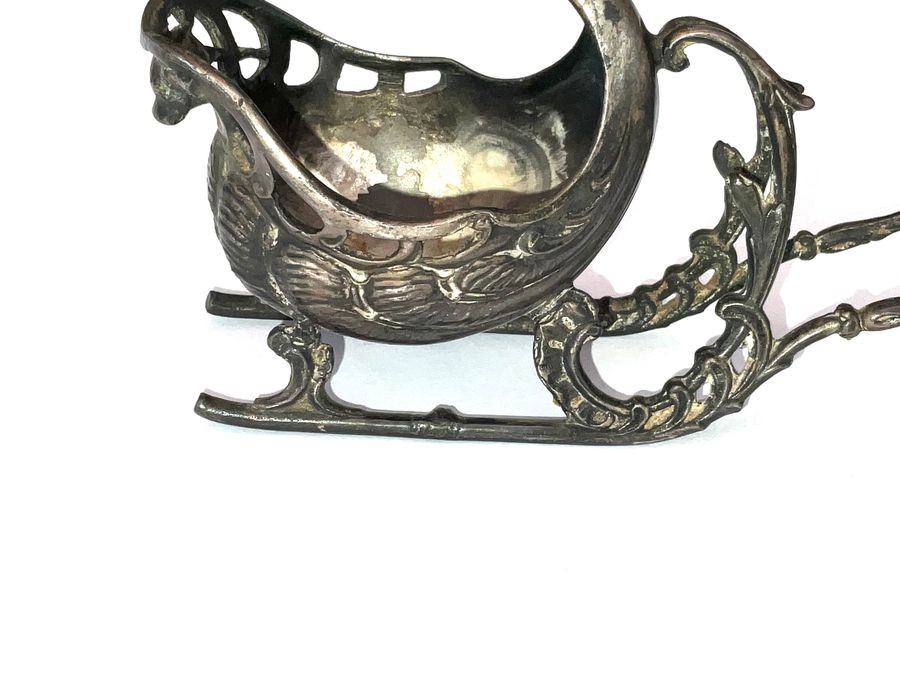 Victorian Salt Cellarette In The Shape Off A Sleigh