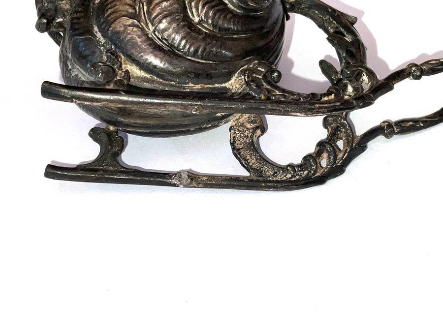 Victorian Salt Cellarette In The Shape Off A Sleigh