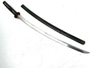 Early 17th century tachi, blades cutting edge 70 cm signed both sides to tang tsuka replacement tsuba old, blade out of polish has some damage to cutting edge that will be able to take out as very minor, saya original and in fair to good condition tang signed both sides, length in total being 101 cm with 8 cm depth 7 cm, reference 7 tel: we accept online payments for all our items listed: bank transfer cash on collection or if wishing over the phone using your debit or credit cards, also doing layby payments plan, or email giving your address details & contact number and we shall send you your items invoice to make
