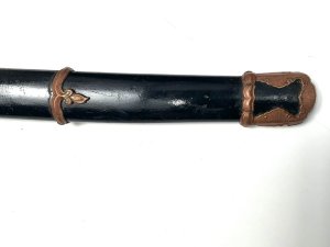 Japanese high quality naval sword. Family silver crest emblem kamon potentially linked to higashikuni no- miya branch of the imperial family. The signed tang sword in 2ww mounts blades exceptional and in reasonable japanese polish has one nick to cutting edge see pictures, total length of 98 cm width 7cm depth 6 cm, reference 8. Tel: we accept online payments for all our items listed: bank transfer cash on collection or if wishing over the phone using your debit or credit cards, also doing layby payments plan, or email giving your address details & contact number and we shall send you your items invoice to make