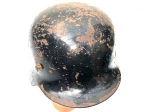 Liner and chin strap missing easily sourced on ebay this helmets very rare note the decal this was for a section of troop in himmler’s ss the black paints original and showing many chips, size 64 a very rare addition to the collection. Tel: we accept online payments for all our items listed: bank transfer cash on collection or if wishing over the phone using your debit or credit cards, also doing layby payments plan, or email giving your address details & contact number and we shall send you your items invoice to make
