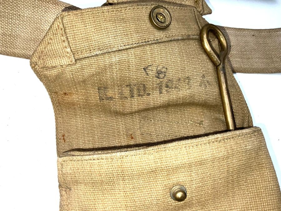 38 Webley Revolver Holster Belt & Cartridge Pack All Dated 1943