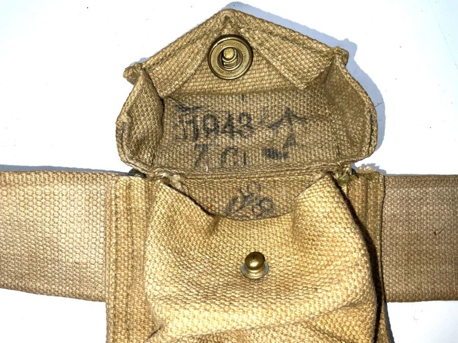 38 Webley Revolver Holster Belt & Cartridge Pack All Dated 1943