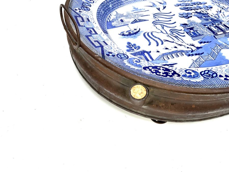 Blue & White Large Serving Hotplate  Very Rare